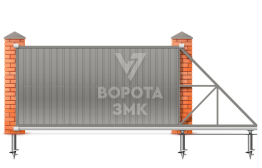 Ворота откатные 2600×1800 из профнастила с установкой ЗМК-7767