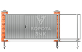 Откатные ворота из сэндвич панелей 4000×2000 ЗМК-7821