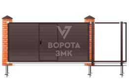 Откатные ворота из сэндвич панелей 2250×2800 ЗМК-7830