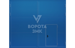 Промышленные распашные ворота из сэндвич панелей 2500×4500 ЗМК-5007