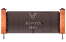 Металлические ворота 2250×2750 из профлиста ЗМК-5195